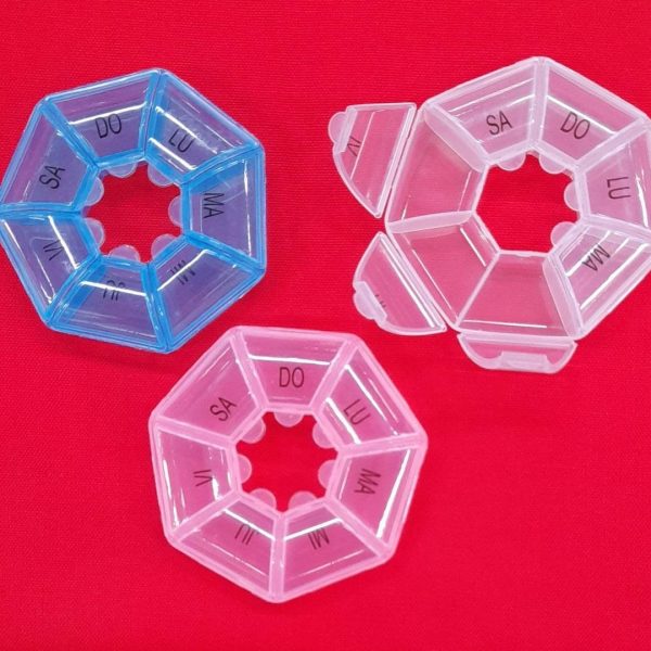 PASTILLERO SEMANAL HEXAGONAL-	COD. 90056