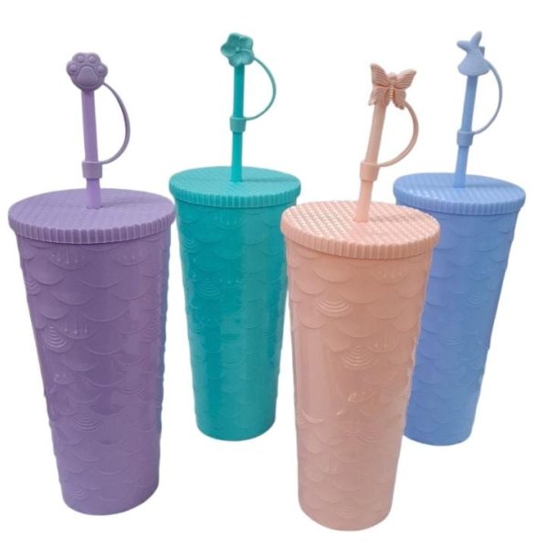 Vaso 20 cm con tapa y sorbete- 42052