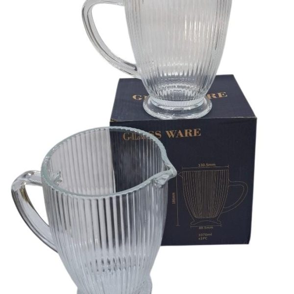 Jarra vidrio labrado grueso 1070ml- 42557