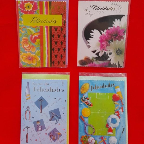 Tarjeta triple con sobre FELICIDADES-69