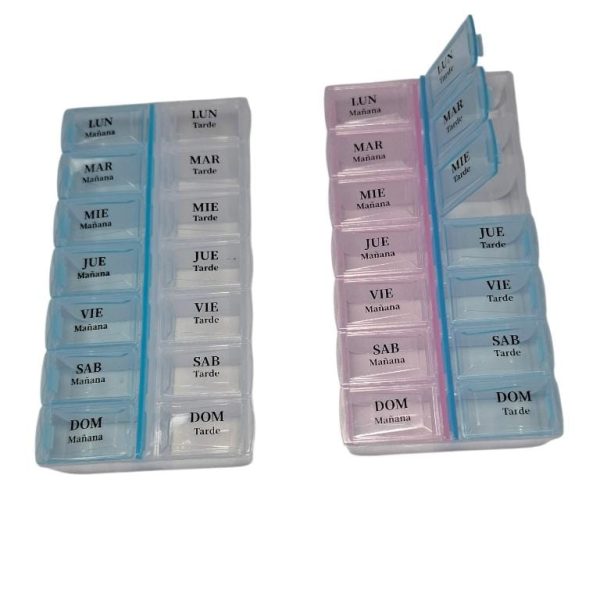 Pastillero chico  doble 7 dias- mañana y tarde-bicolor-90032