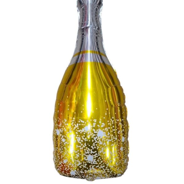 Globo metalizado 85cm silueta botella  champagne dorada- 21547