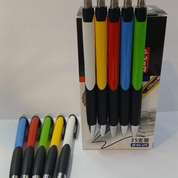 Lapiceras x 35u azul retractil-en caja-10899