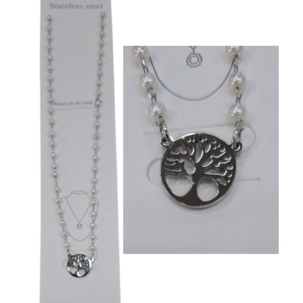 Gargantilla mini perlas con dige arbol de la vida arbol de la vida- 18311