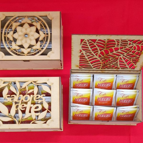 Caja de madera para TE 9 divisiones troquelada- 30008