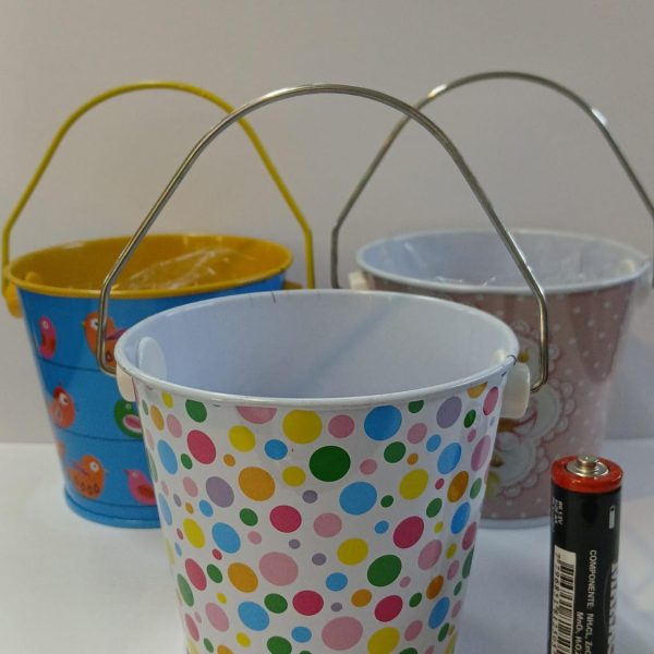 Balde metal decorado 7x8 cm con manija-76896