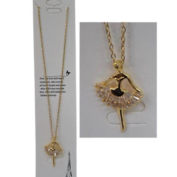 Cadena con dige Bailarina acero dorado-1814