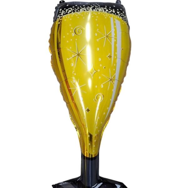 Globo metalizado 85cm silueta copa champagne-20081
