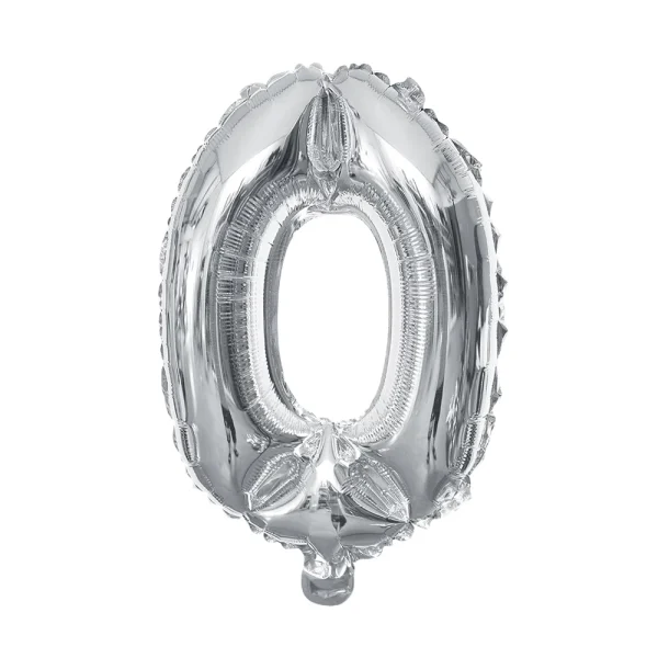 Globo 80 cm Plateado N°0 metalizado-13953