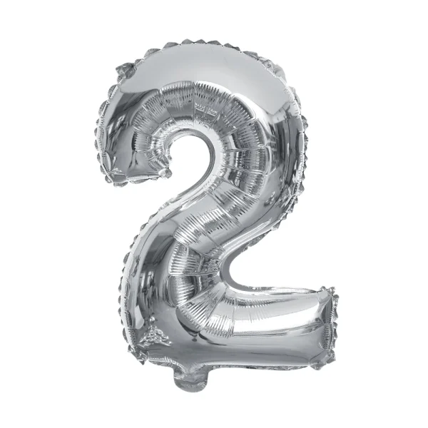 Globo 80 cm Plateado N°2 metalizado - 13955