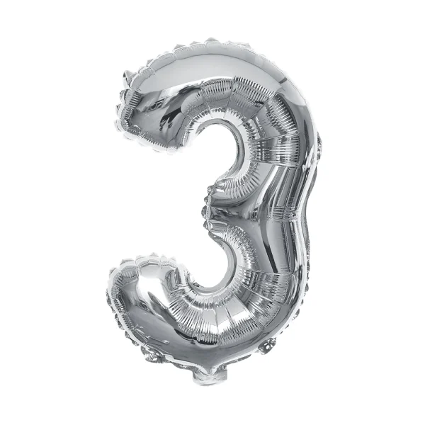 Globo 80 cm Plateado N°3 metalizado - 13956