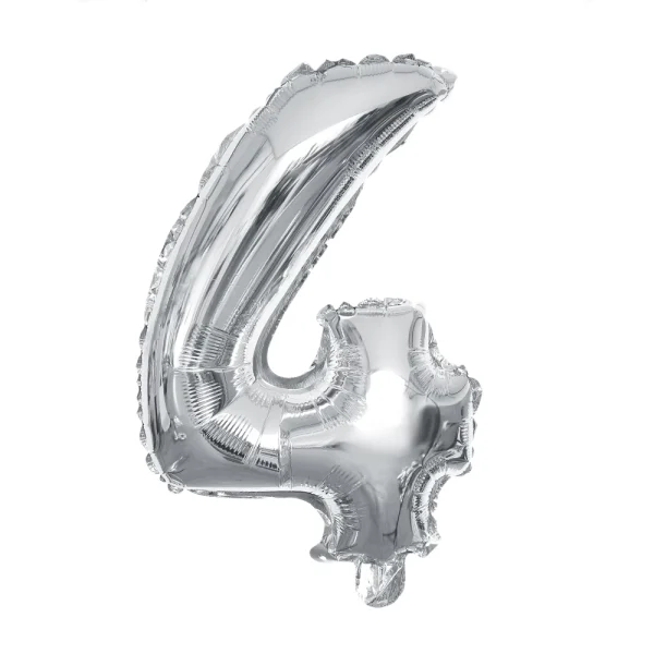 Globo 80 cm Plateado N°4 metalizado - 13957