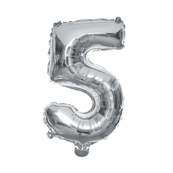 Globo 80 cm Plateado N°5 metalizado - 13958
