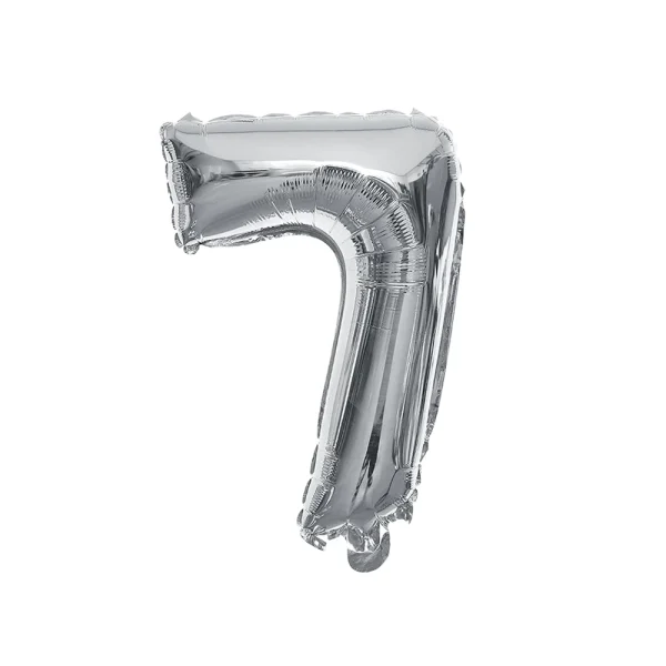 Globo 80 cm Plateado N°7 metalizado- 13960