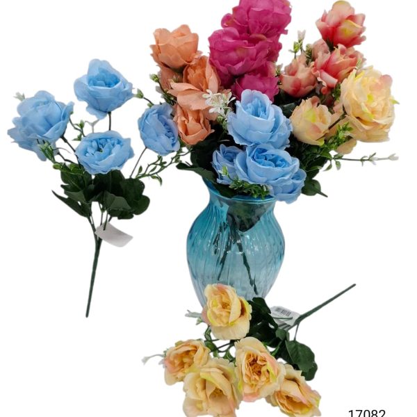 Ramo 30 cm x 5 flores con hojas- 17082