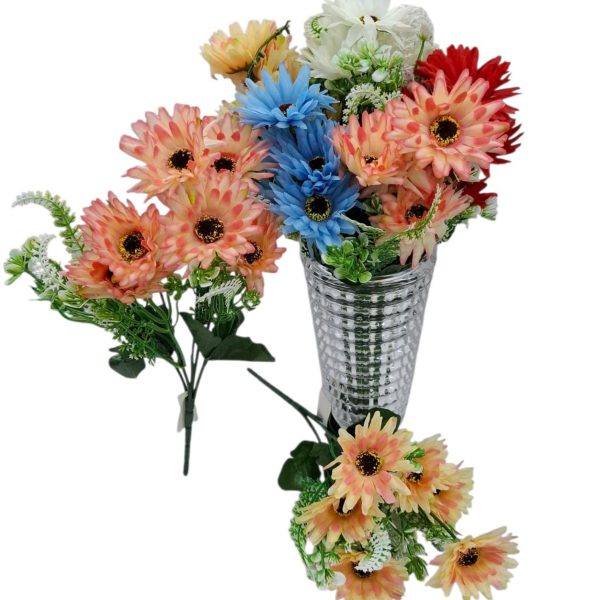 Ramo 30 cm x 5 flores con hojas - 17086