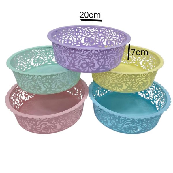 Canasto organizador calado redondo 20x7Cm- 91057