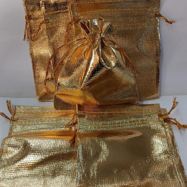 Bolsita filigrana 9x11 cm dorada- 10211