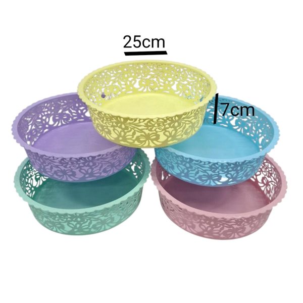 Canasto organizador calado redondo 25x7Cm- 91064