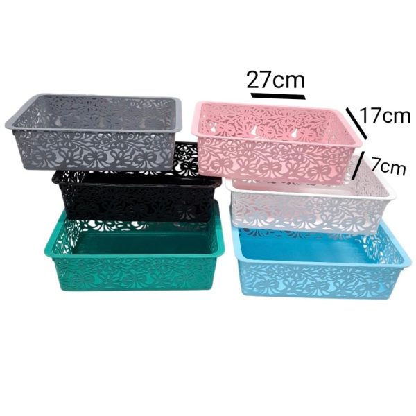 Canasto organizador calado rectangular 27x17x7cm-90975