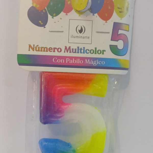 Vela de Cumpleaños 9 cm multicolor N° 5-02386