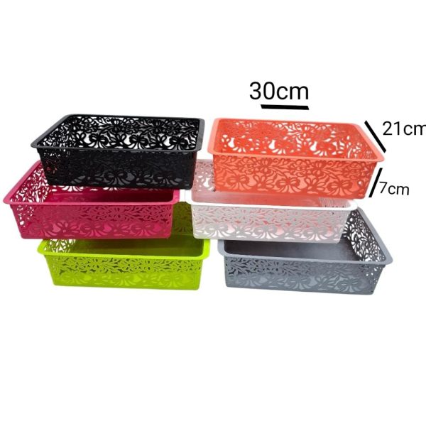 Canasto organizador calado rectangular 30x21x7cm- 90968