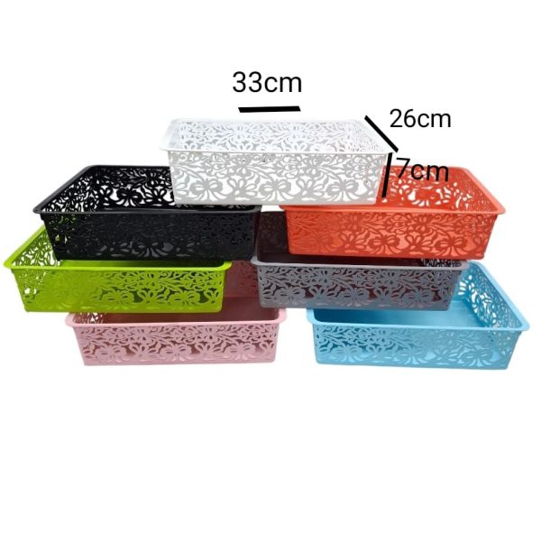 Canasto organizador calado rectangular 33x26x7cm- 91071