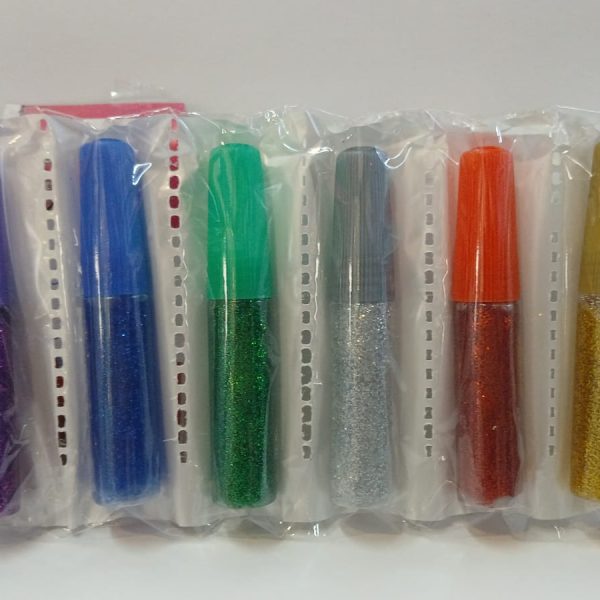 Pegamento con glitters x 12 colores fuertes- 48210