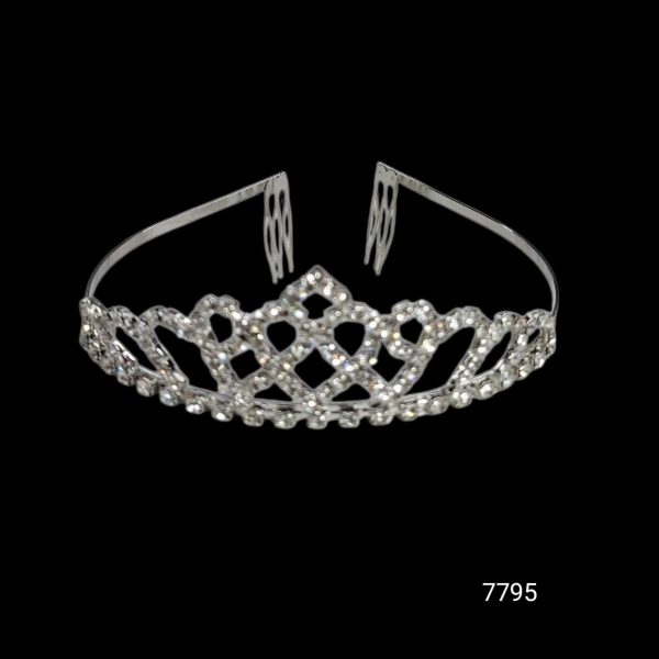 Tiara plateada STRASS- 7795