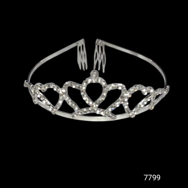Tiara plateada STRASS-7799
