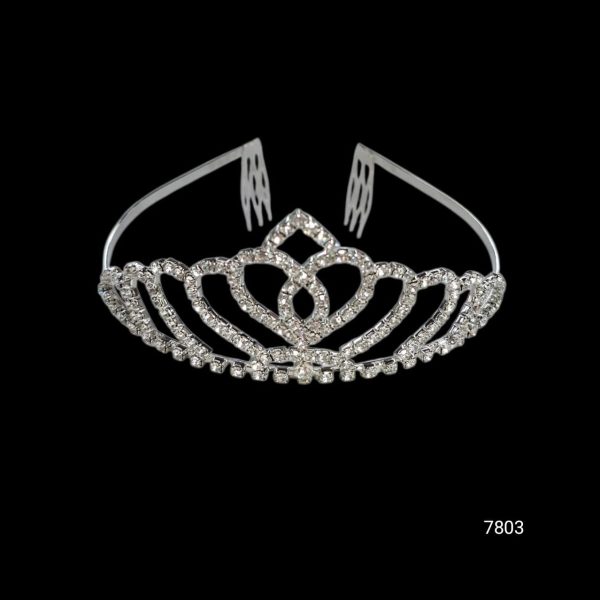 Tiara plateada STRASS-7803