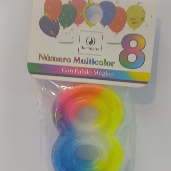 Vela de Cumpleaños 9 cm multicolor N° 8-02416