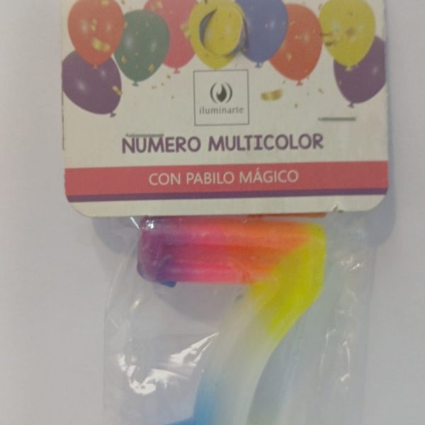 Vela de Cumpleaños 9 cm multicolor N° 7- 03464 (10039)