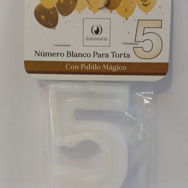 Vela Numero 5 BLANCO - 03494