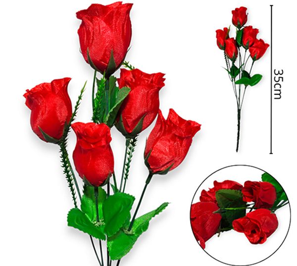 Ramo  pimpollo x 5 linea economica rojos- 12705