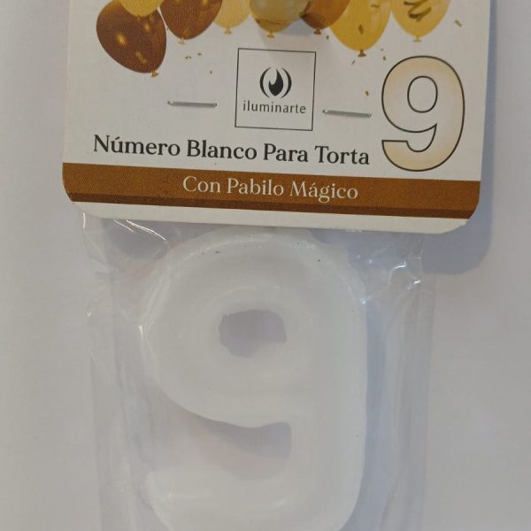 Vela Numero 9 BLANCO - 03499