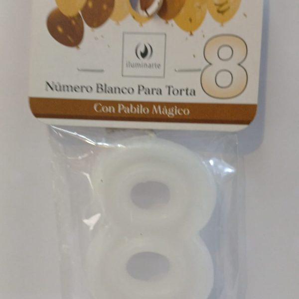 Vela Numero 8 BLANCO - 03498