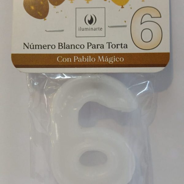 Vela Numero 6 BLANCO-03496