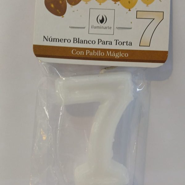 Vela Numero 7 BLANCO - 03497
