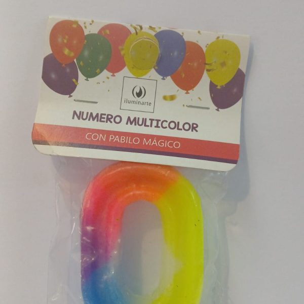 Vela de Cumpleaños 9 cm multicolor N° 0- (10039)