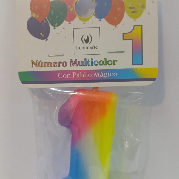 Vela de Cumpleaños 9 cm multicolor N° 1-02348
