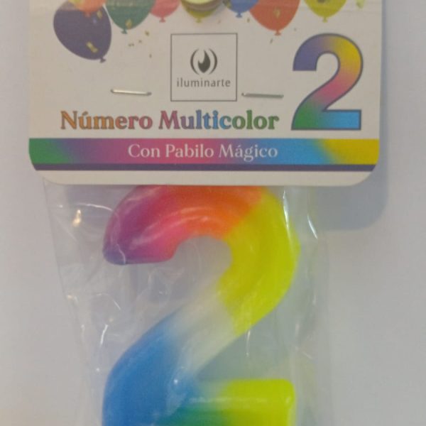 Vela de Cumpleaños 9 cm multicolor N° 2- 02355