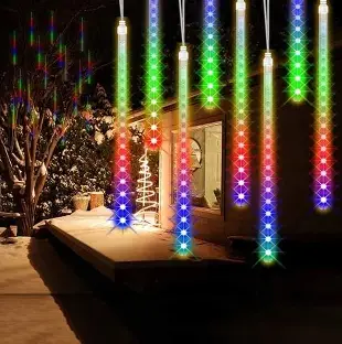 Luz meteoro MULTICOLOR 2,5mts x8n tubos de 30 cm- 0359