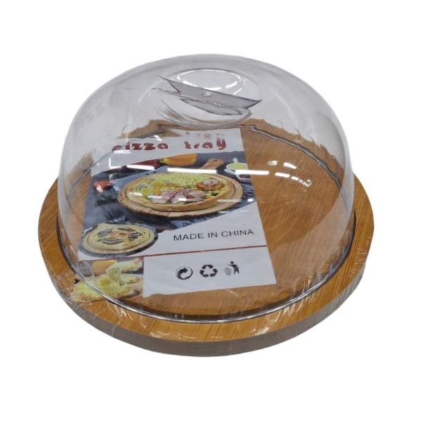 Madera redonda 19 cm con tapa campana acrilico- 52334