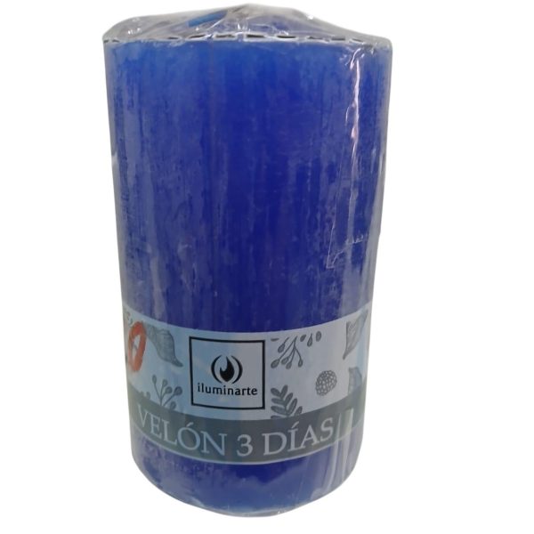 Vela 3 dias  -8cm- AZUL - 12071A