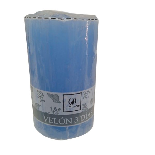 Vela 3 dias  -8cm-CELESTE - 12071C