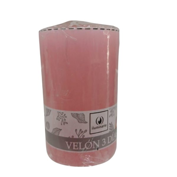 Vela 3 dias  -8cm- ROSA- 12071RS