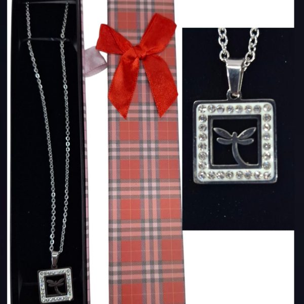 Cadena acero con dige strass en estuche LIBELULA- 65632L