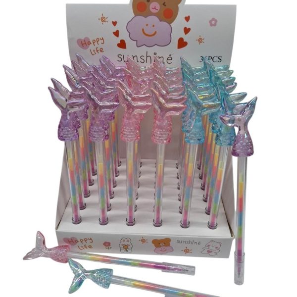 Lapicera gel multicolor Cola de Sirena tornasolada-56240