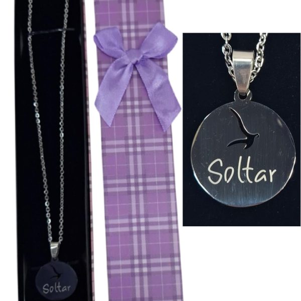 Cadena acero con dige strass en estuche  "SOLTAR"-65632S